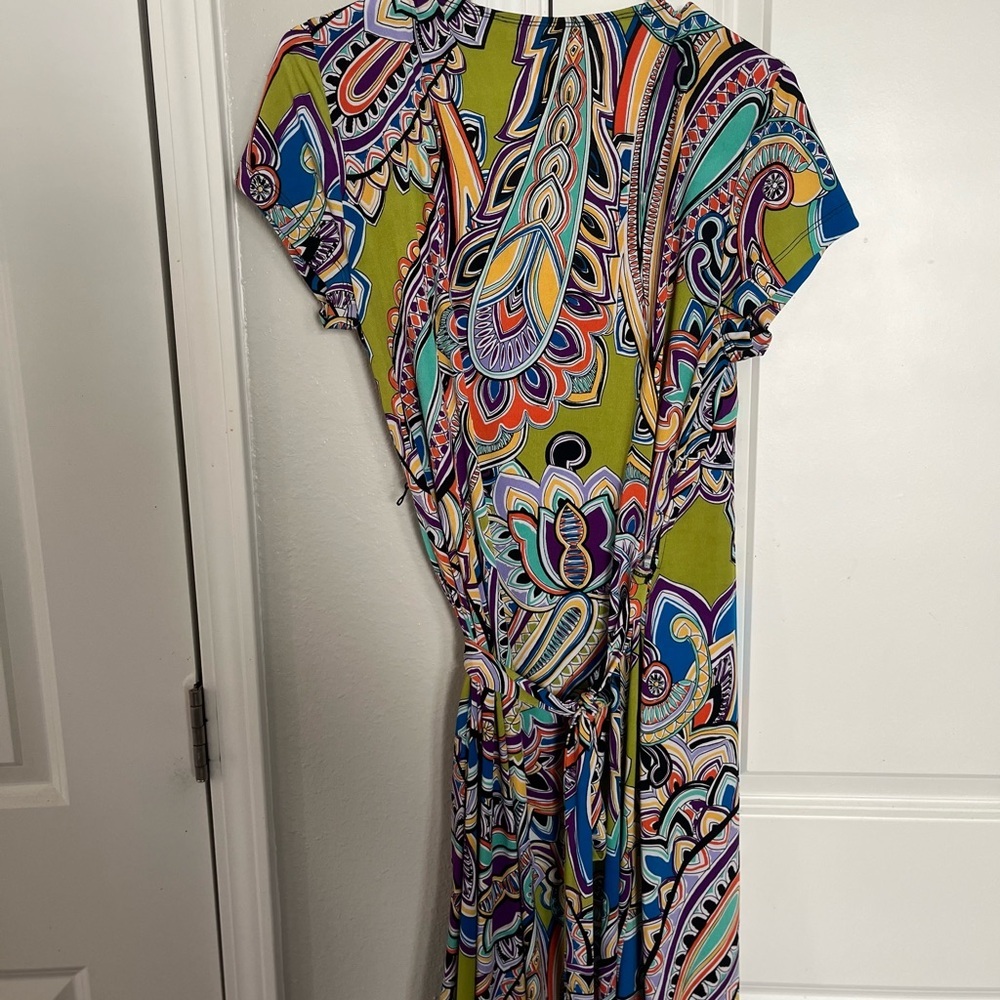 🔴CLEARANCE LAST CALL
Emma & Michele Asymmetrical Dress w/Multicolor Paisley - Picture 3 of 3